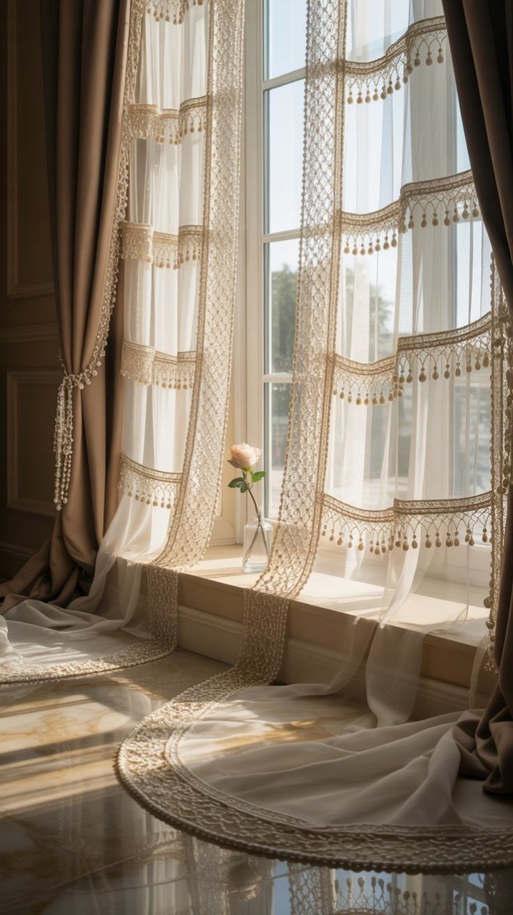 White Curtain Living Room