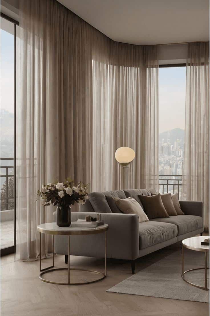 White Curtains Living Room