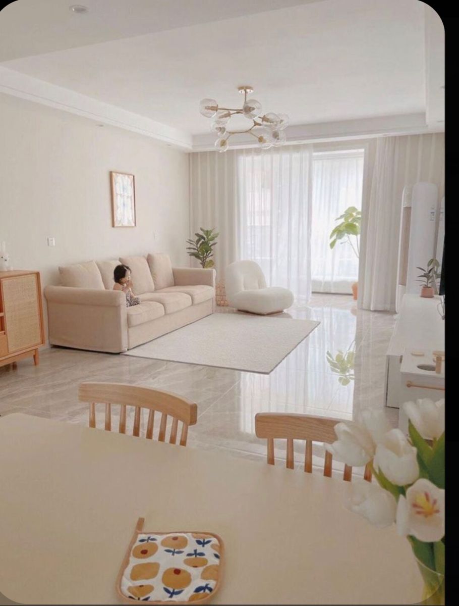 White Curtains Living Room