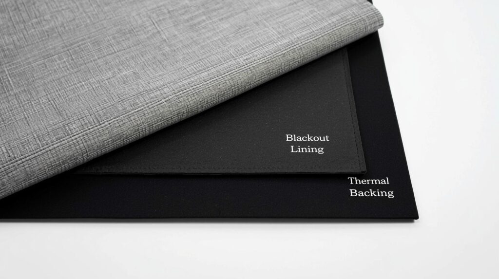 True blackout curtains have a three-layer construction that blocks light, heat, and UV radiation